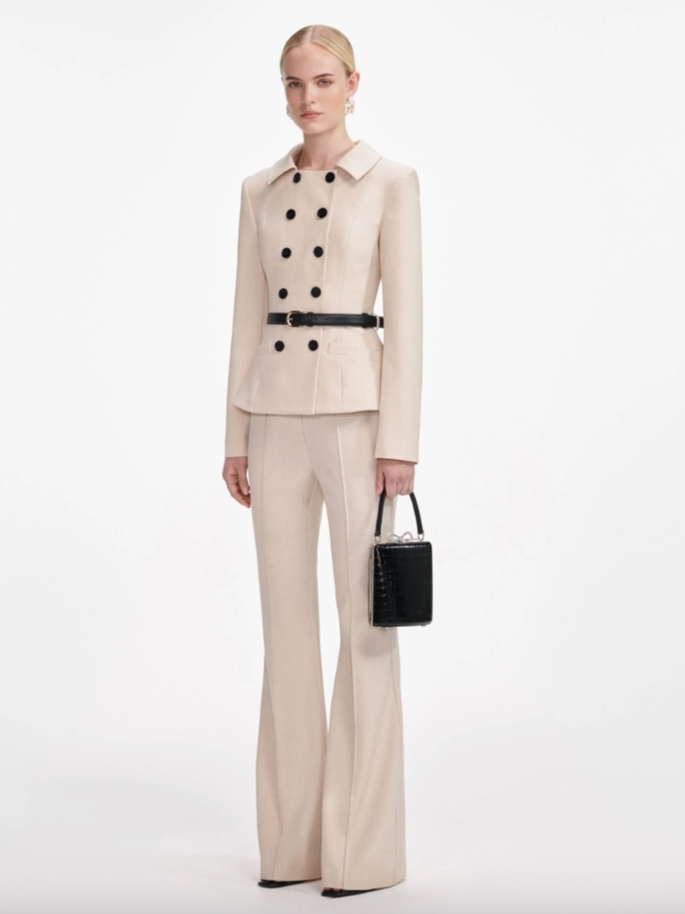 self-portrait Beige Twill Jumpsuit SS2026 - Size: US8 - MSRP $755 - NWT - Picture 2 of 5